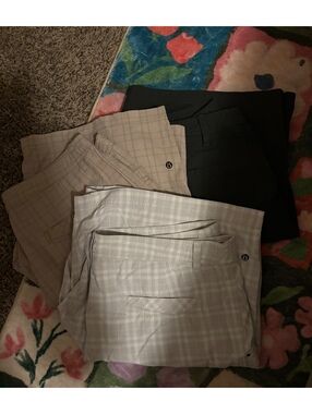 Lululemon Men's Plaid and Black Casual Shorts - 3 Pair